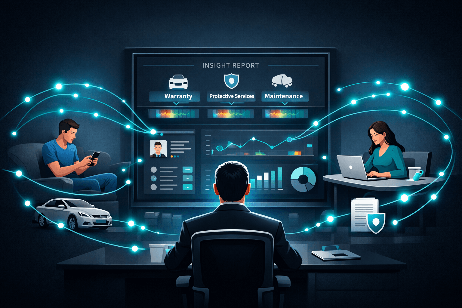 FNi+ deal intelligence dashboard showing buyer engagement scorecard